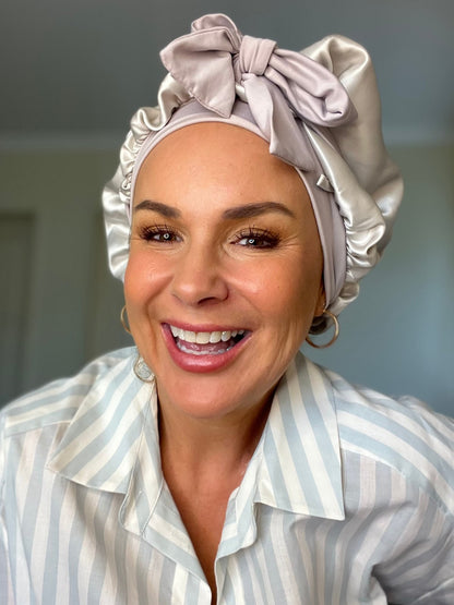 Cloud Bonnet | 100% Mulberry Silk Hair Cap | Splash Happy | NZ