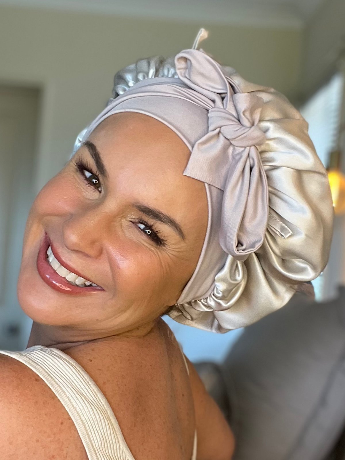 Cloud Bonnet | 100% Mulberry Silk Hair Cap | Splash Happy | NZ