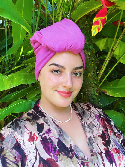 Silk Lined Tubular Hair Wrap | Silk Buff | Splash Happy | NZ