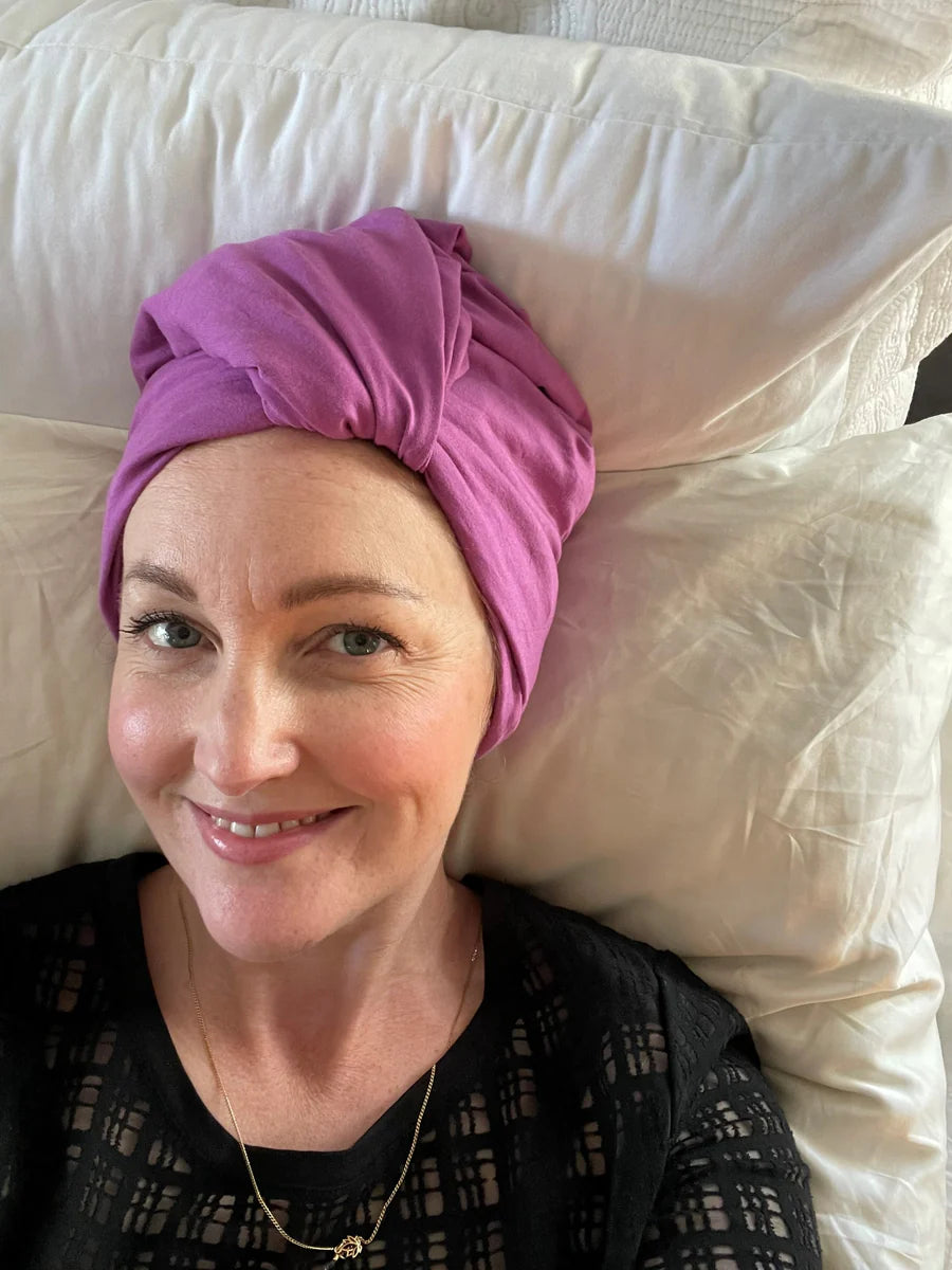 Silk Lined Tubular Hair Wrap | Silk Buff | Splash Happy | NZ