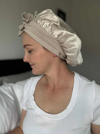 Cloud Bonnet | 100% Mulberry Silk Hair Cap | Splash Happy | NZ