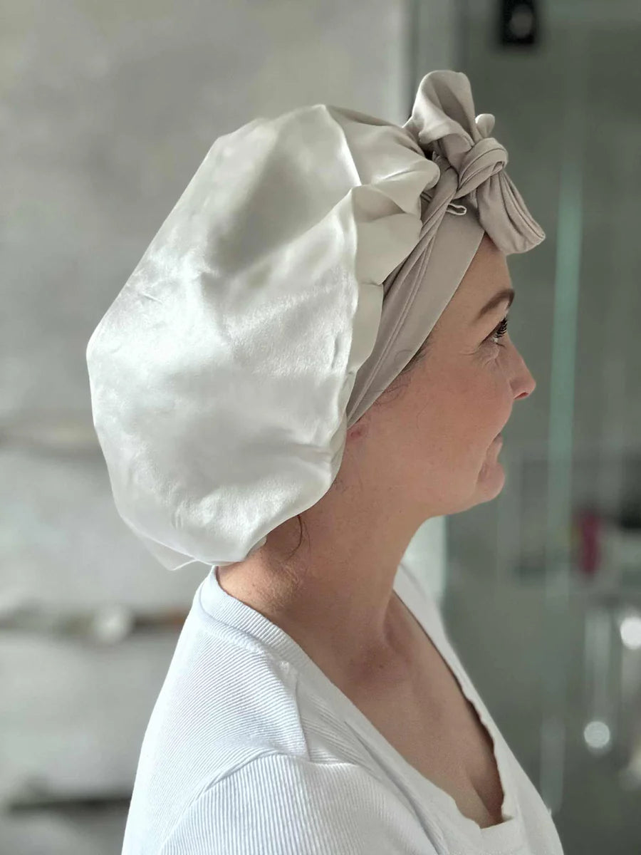 Cloud Bonnet | 100% Mulberry Silk Hair Cap | Splash Happy | NZ
