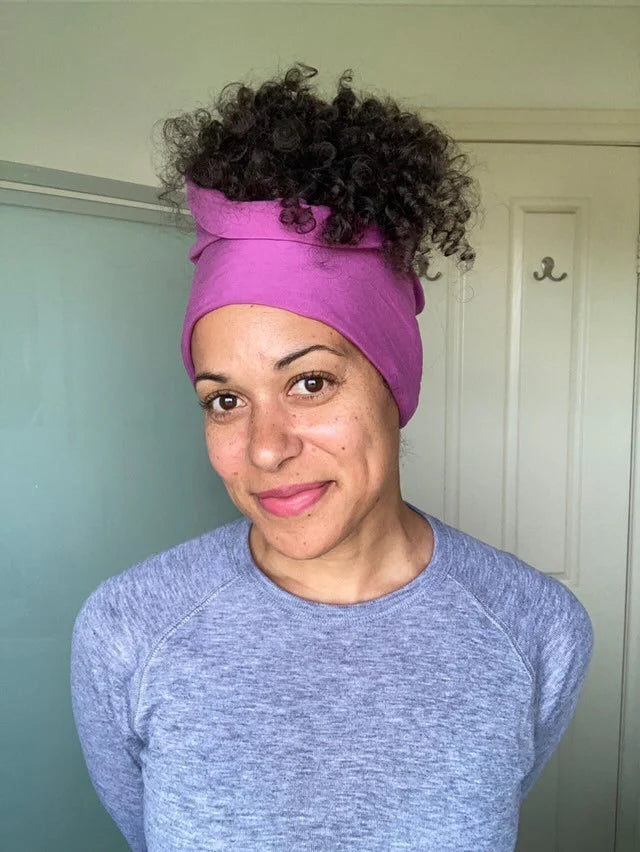 Silk Lined Tubular Hair Wrap | Silk Buff | Splash Happy | NZ