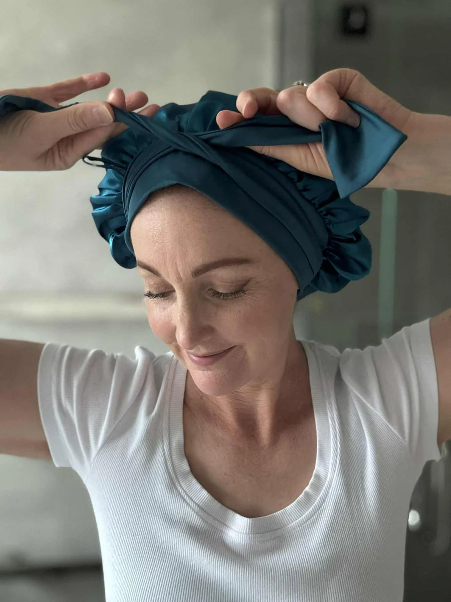 Cloud Bonnet | 100% Mulberry Silk Hair Cap | Splash Happy | NZ